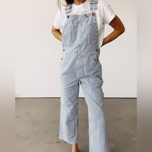 Hey Gang Pants - Hey Gang The Miner overalls in Conductor Stripe - size 1 / Small NWT